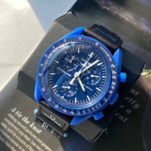 Swatch X Omega Speedmaster Mission To Neptune MoonSwatch Neptun